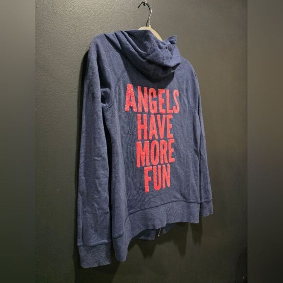 Victoria's Secret Angels Have More Fun Zip Down Sweater Hoodie Sz M McBling Y2K - Picture 4 of 12